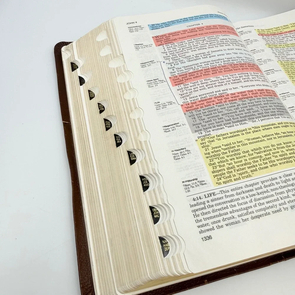 Thomas Nelson Topical Chain Study Bible 964BR Brown Bonded Leather 1989 Indexed - Picture 11 of 11